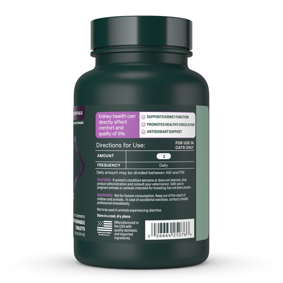 VetriScience Renal Essentials Kidney Supplement for Cats (60 chewable tablets)