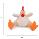 goDog Checkers Rooster with Chew Guard Technology Tough Plush Toy For Dog (White)