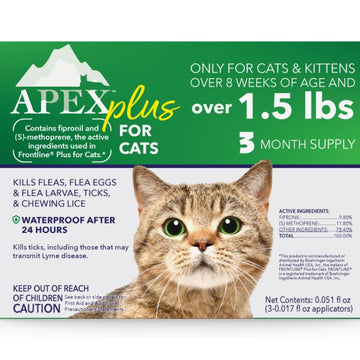 Apex Plus Topical Flea & Tick Prevention for Cats over 1.5 lbs (3 doses)