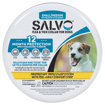 Salvo Flea and Tick Collar for Dogs - Pack of 2 for 12 Months