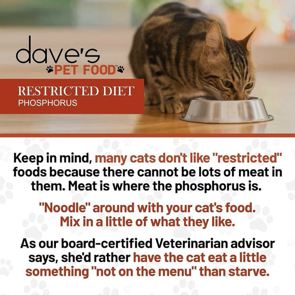 Dave's Pet Food Restricted Diet Phosphorus Chicken Liver & Chicken in Juice Wet Cat Food (5.5 oz, case of 24 cans)