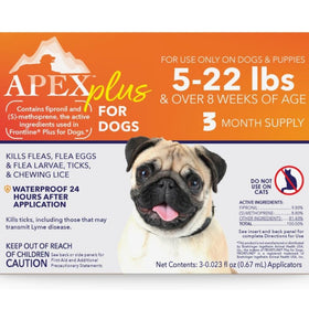 Apex Plus Topical Flea & Tick Prevention for Dogs 5-22 lbs (3 doses)