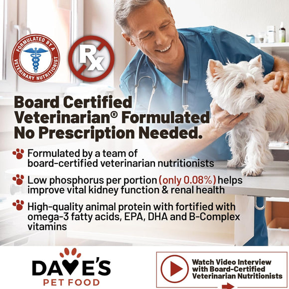 Dave's Pet Food Restricted Diet Phosphorus & Protein Kidney Support (Tuna Pate in Gravy Wet Food) For Dog