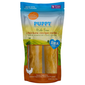 Canine Naturals Hide Free PUPPY Chicken Recipe Rolls Treats (2 Large Rolls) For Dog