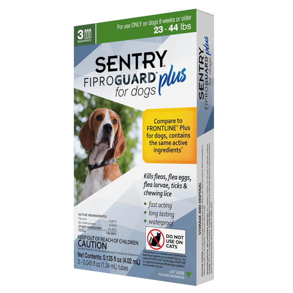 Sentry Fiproguard Plus Topical Flea & Tick Treatment for Dogs 23-44 lbs (3 doses)