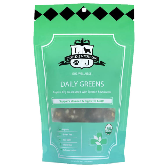 Lord Jameson Daily Greens Organic Spinach & Chia Seeds Soft & Chewy Treats For Dog