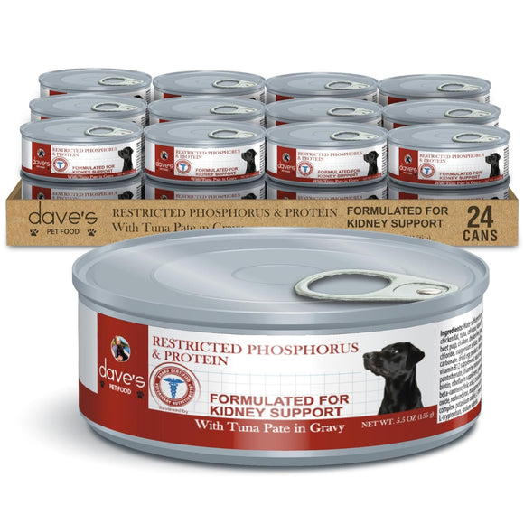 Dave's Pet Food Restricted Diet Phosphorus & Protein Kidney Support (Tuna Pate in Gravy Wet Food) For Dog