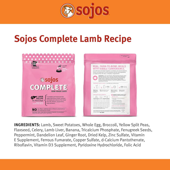 Sojos Complete Lamb Recipe Freeze-Dried Adult Food For Dog