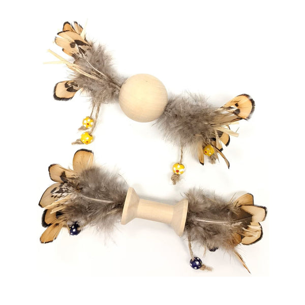 Ethical Love the Earth Wood & Feather Toy For Cat