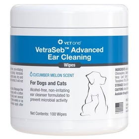 VetOne VetraSeb Advanced Ear Cleaning Wipes For Pets (100 ct)