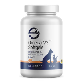 Stratford Omega-V3 Softgels Supplements for Small & Medium Dogs & Cats (60 ct)