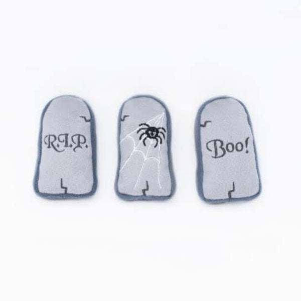 Zippypaws Halloween Miniz 3-Pack Tombstones Toy For Dog