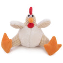 goDog Checkers Rooster with Chew Guard Technology Tough Plush Toy For Dog (White)
