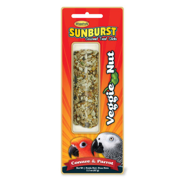 Higgins Sunburst Sticks Veggie Nut Parrot & Conure Treats For Birds 2.2 oz