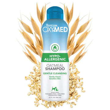 TropiClean OxyMed Hypoallergenic Oatmeal Shampoo for Dogs & Cats