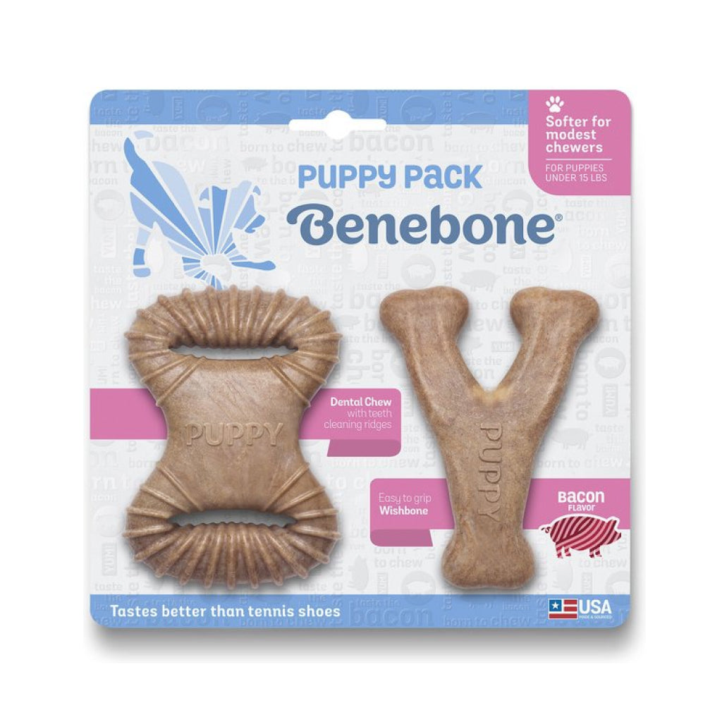 Benebone Puppy Pack Bacon Flavor Chew Toy for Puppies (2 chews)