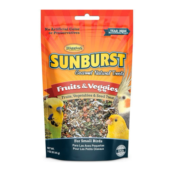 Higgins Sunburst Fruits & Veggies Small Treats For Birds 3 oz