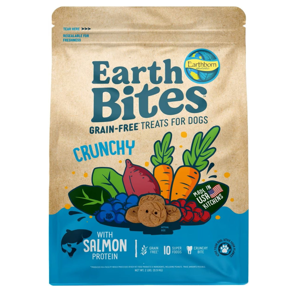 Earthborn Holistic EarthBites  Salmon & Pumpkin Crunchy Treats For Dog