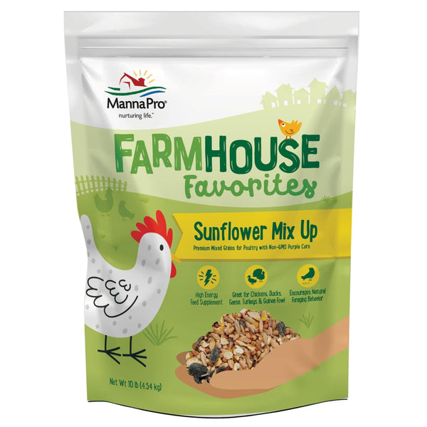 Manna Pro Farmhouse Favorites Sunflower Mix Up Premium Mixed Grains for Poultry (10 lb)