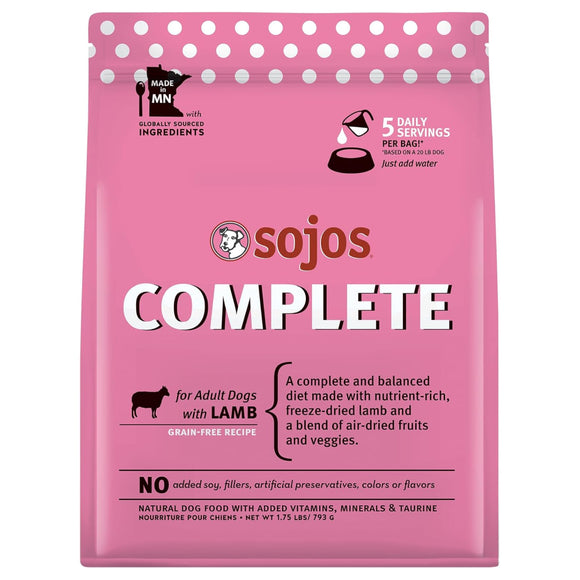 Sojos Complete Lamb Recipe Freeze-Dried Adult Food For Dog