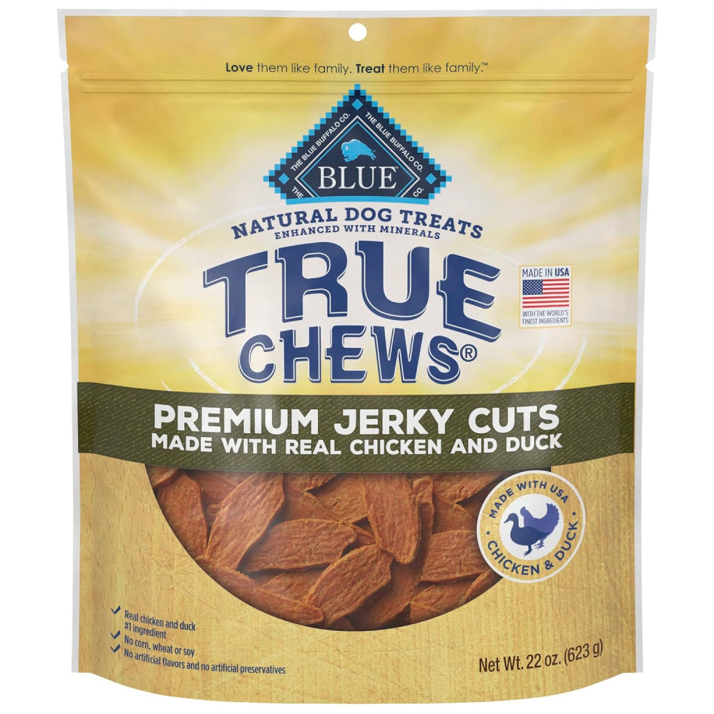 Blue Buffalo True Chews Premium Jerky Cuts Chicken & Duck Jerky Treats For Dog (22 oz)