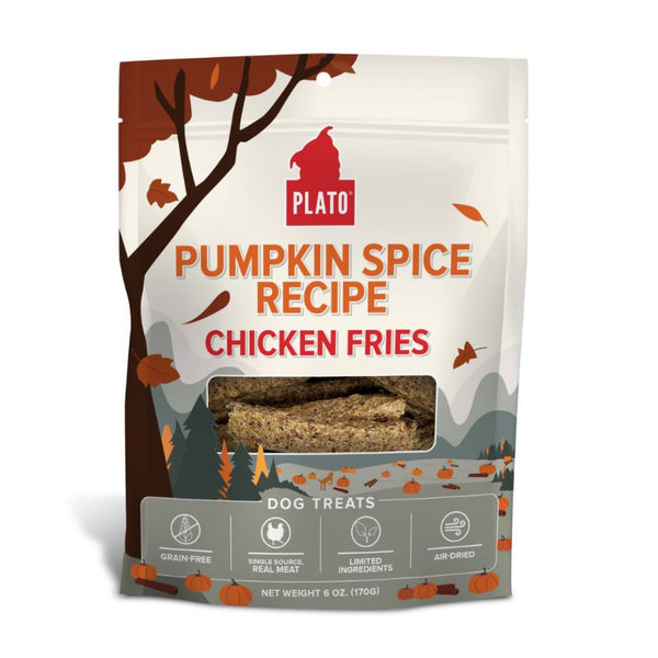 Plato Pumpkin Spice Recipe Chicken Fries Dog Treats (6 oz)