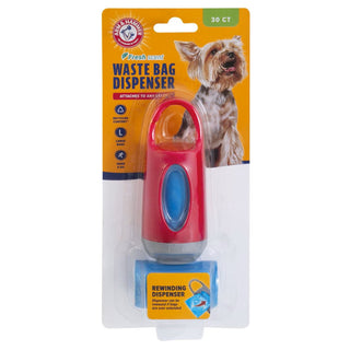 Arm & Hammer Dispenser & 30 Disposable Waste Bags For Dogs (Assorted Colors)