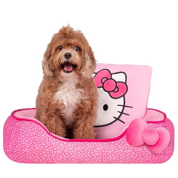 Squishmallows Plush Bolster Pet Bed -Pink Hello Kitty