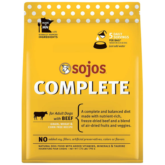Sojos Complete Beef Recipe Freeze-Dried Adult Food For Dog