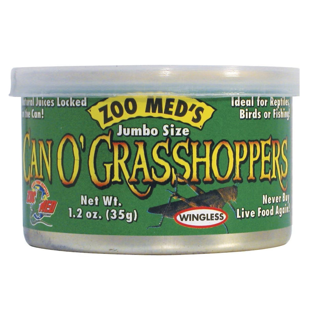 Zoo Med Jumbo Can O' Grasshoppers Reptile & Bird Food & Treat (1.2 oz)