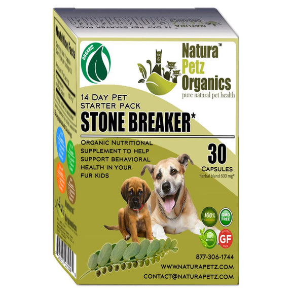 Natura Petz Organics Stone Breaker Starter Pack Organic Support for Bladder Stones & Kidney Stones (30 count) Turkey Flavoring for Dogs