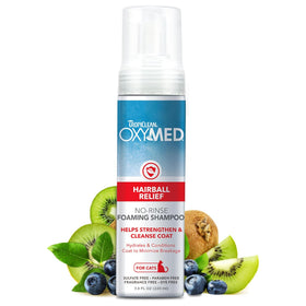 TropiClean OxyMed Hairball Relief No-Rinse Foaming Shampoo for Cats (7.4 oz)