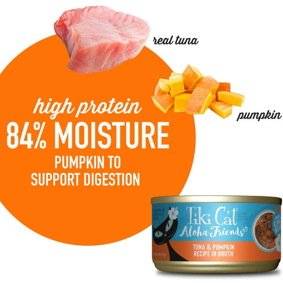 Tiki Cat Aloha Friends Tuna Pumpkin Grain-Free Wet Food For Cats (3 oz x 12 cans)