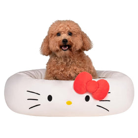 Squishmallows Plush Bolster Pet Bed -White Hello Kitty