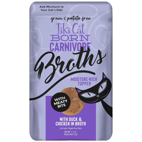 Tiki Cat duck & Chicken Broth Pouch Grain-Free Wet Food For Cats (1.3 oz x 12 pouches)