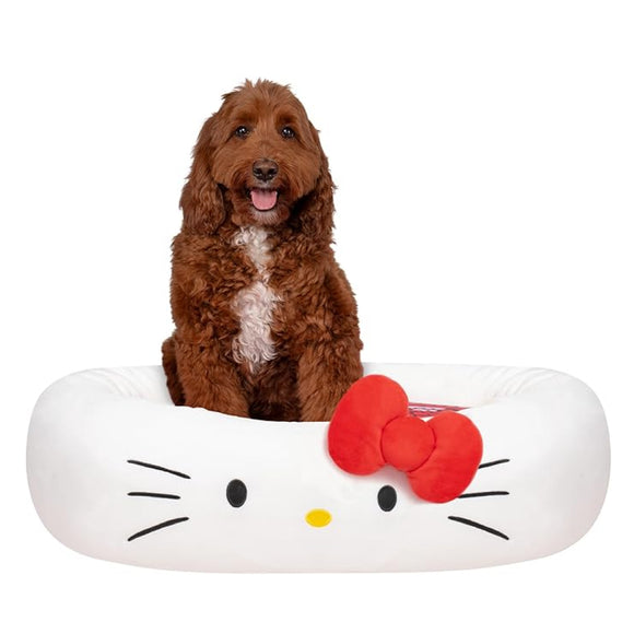 Squishmallows Plush Bolster Pet Bed -White Hello Kitty