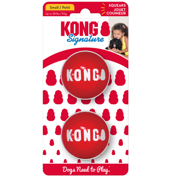 Kong Signature Ball Toy For Dog-Small (2 pack)