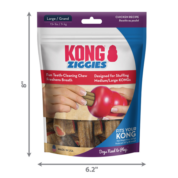 Kong Stuff'N Ziggies Chicken Flavor Treats For Dog (Large)(8 oz)