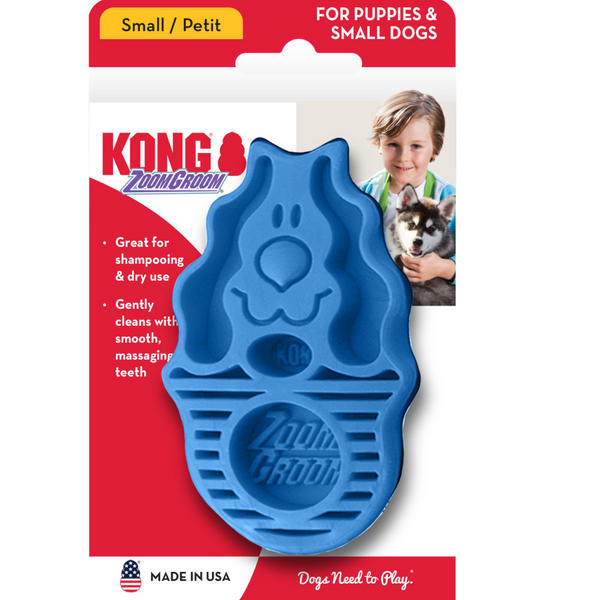 KONG ZoomGroom Multi-Use Brush for Dogs