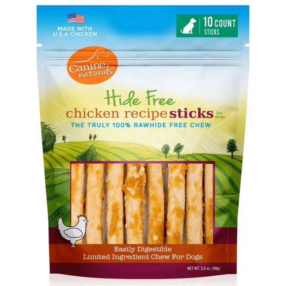 Canine Naturals Hide Free PUPPY Chicken Recipe Sticks Treats For Dog 