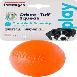 Outward Hound Planet  Orbee Squeak Ball Fetch Toy Orange For Dog