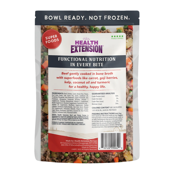 Health Extension Gently Cooked in Broth Beef & Potato Recipe Pouches for Dogs