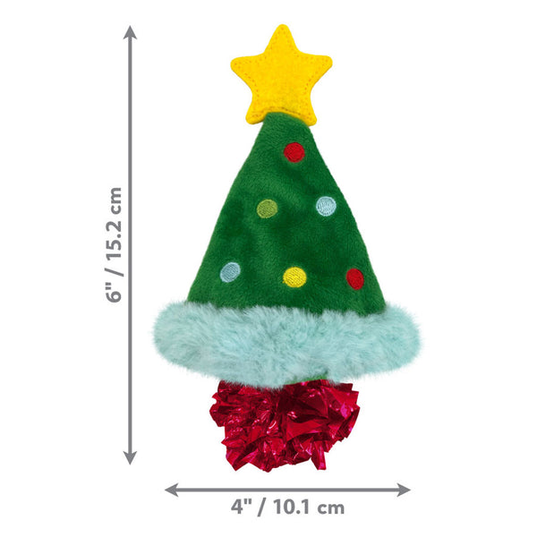 KONG Holiday Crackles Catnip Christmas Tree Cat Toy DImension