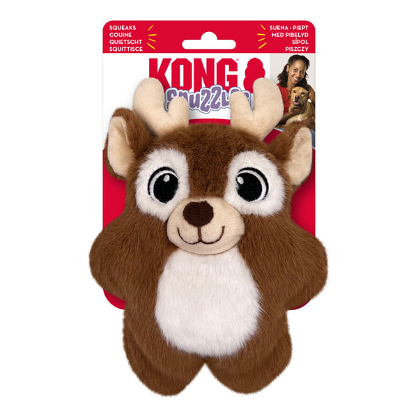 KONG Holiday Snuzzles Reindeer Plush Dog Toy Small 