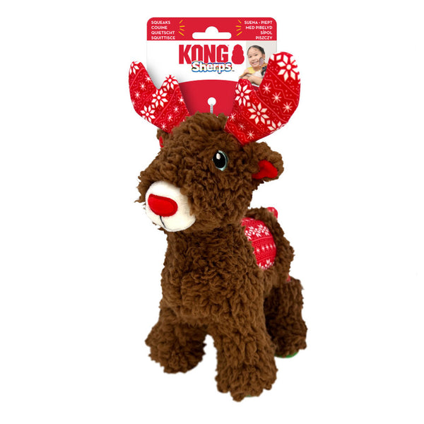 KONG Holiday Sherps Reindeer Plush Dog Toy, Medium, 1 count