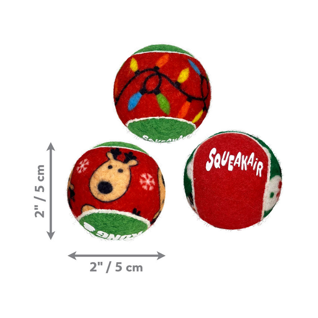 KONG Holiday SqueakAir Balls Dog Toys, 6-pack - 0