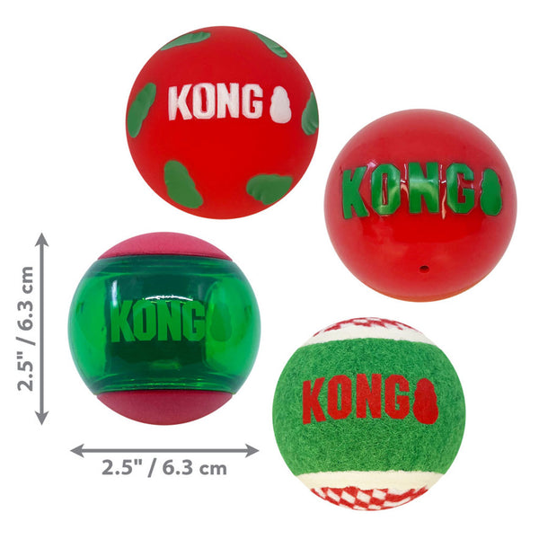 KONG Holiday Occasions Dog Toy Balls, Medium