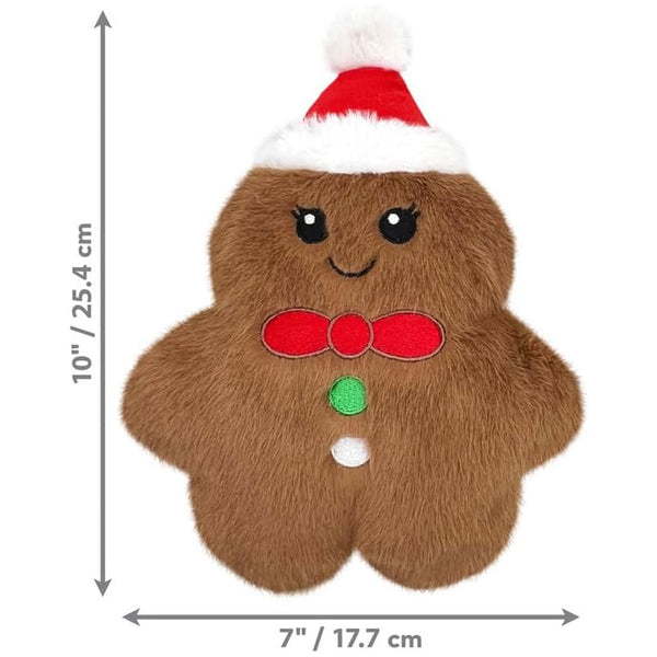 KONG Holiday Snuzzles Gingerbread Plush Dog Toy Brown Medium Dimension, 1 count