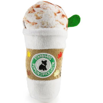 Haute Diggity Dog Starbarks Pupkin Spice Latte Squeaker Halloween Fall Dog Toy