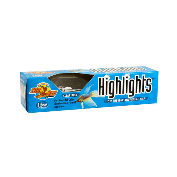 Zoo Med Highlights Incandescent Aquarium Bulb, Clear, 15w